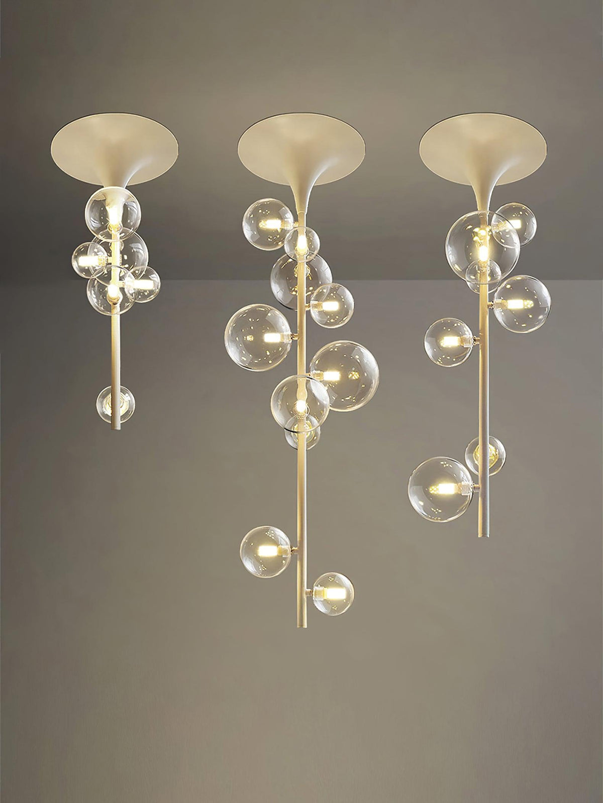 Celeina Pendant Light Brass Glass Cascading for Hallway