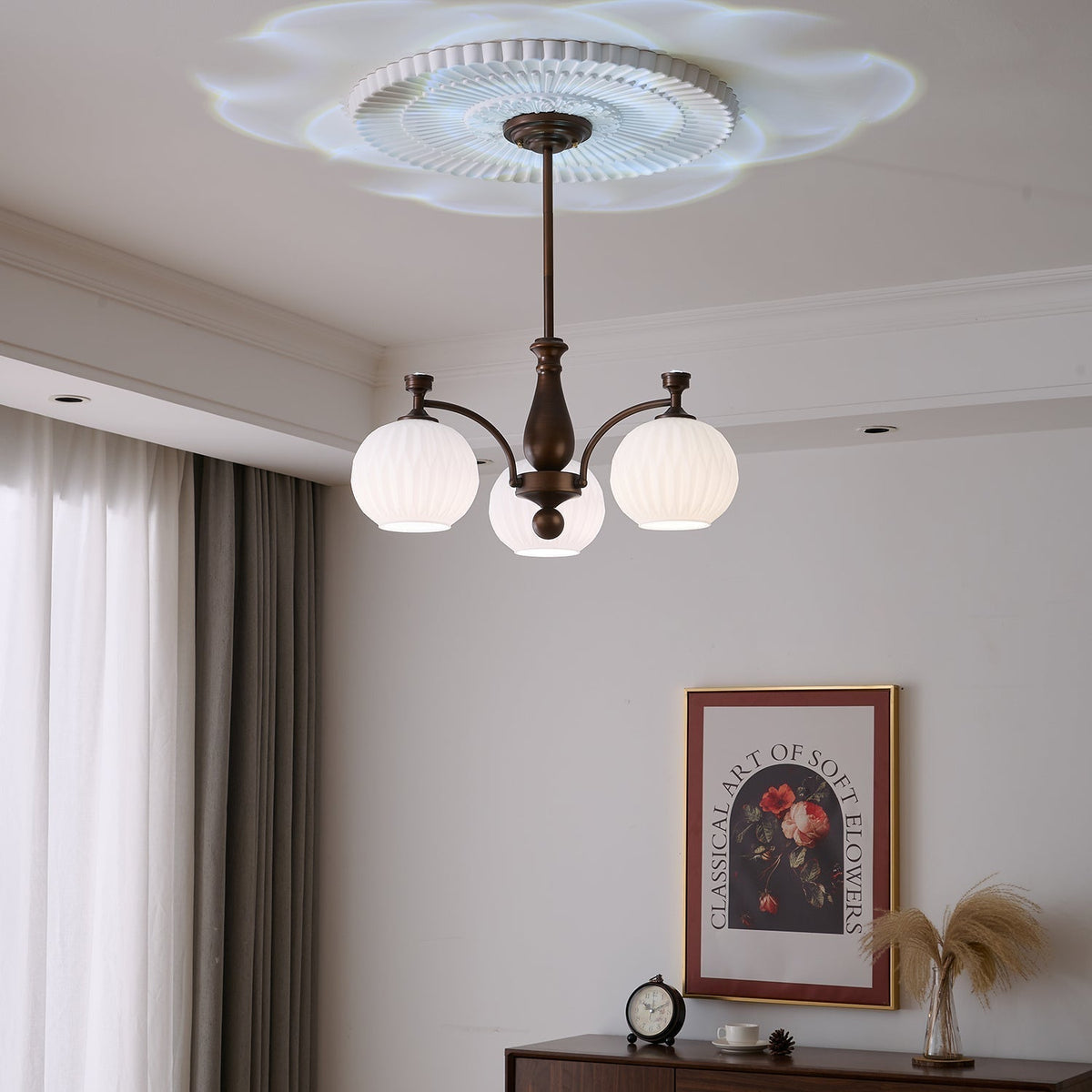 Vaslen Chandelier Orb Frosted Vintage