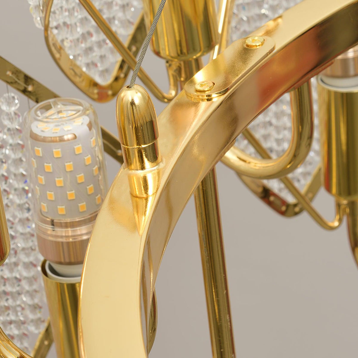 Cyrirena Chandelier Crystal Leaf Double-Tier
