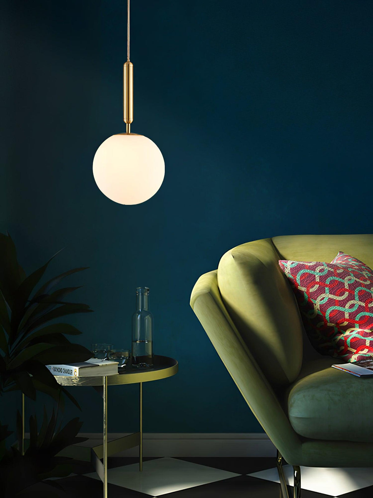 Deven Brass Globe Pendant Light