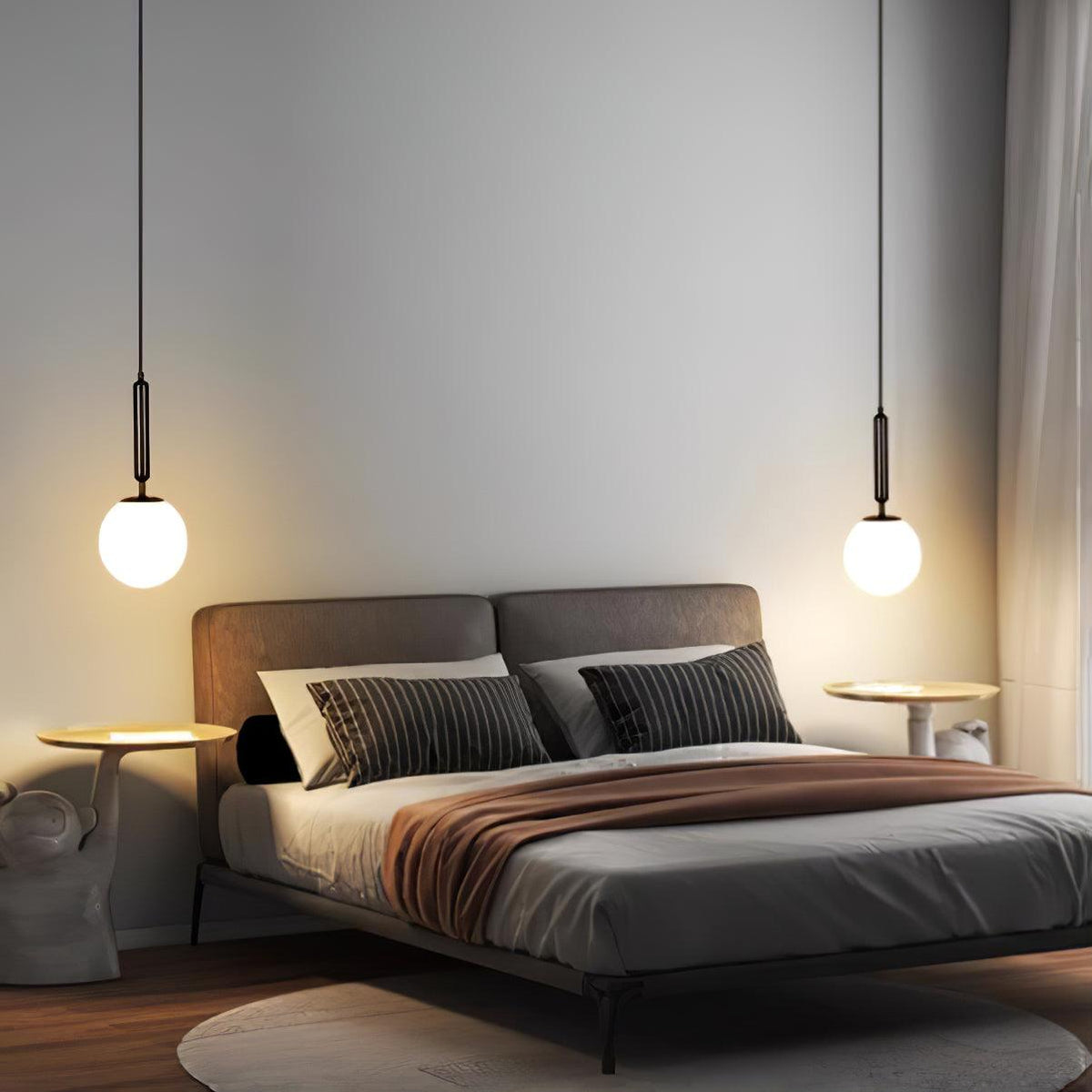 Deven Brass Globe Pendant Light