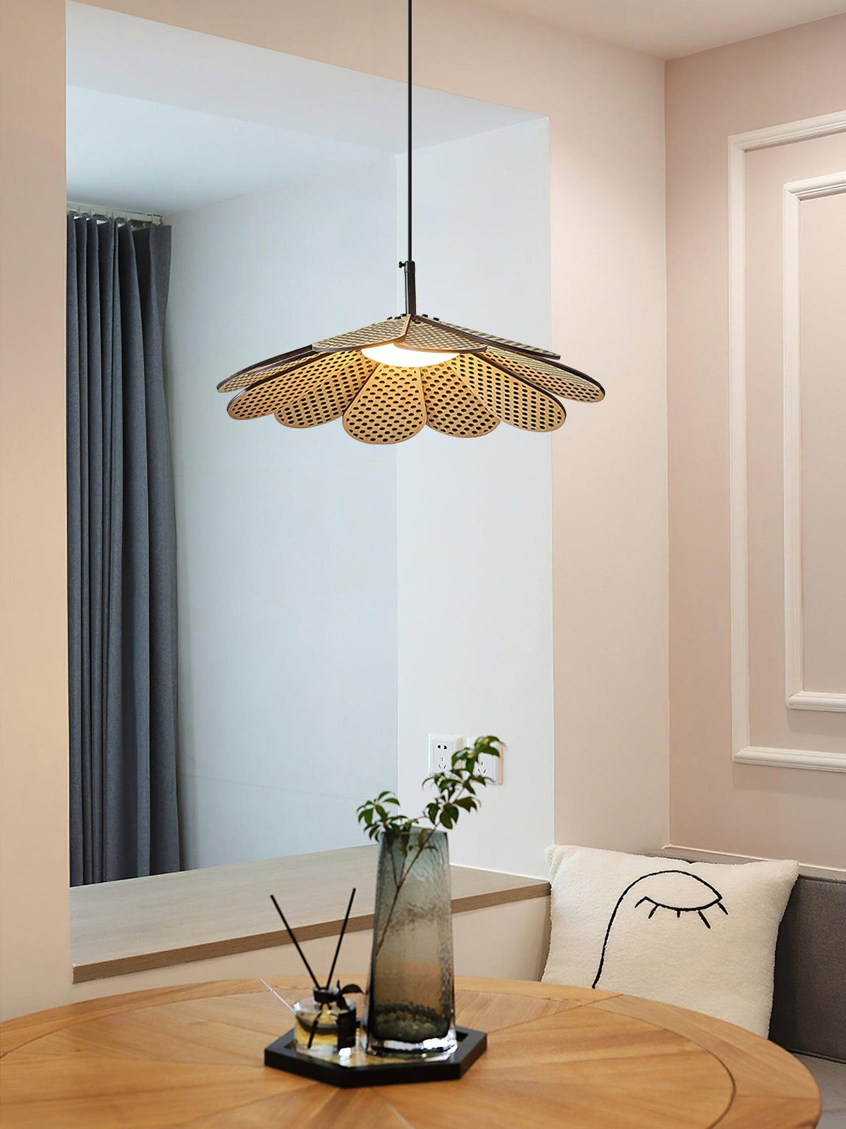 Zevarus Nordic Art Wabi-Sabi Wood Pendant Light