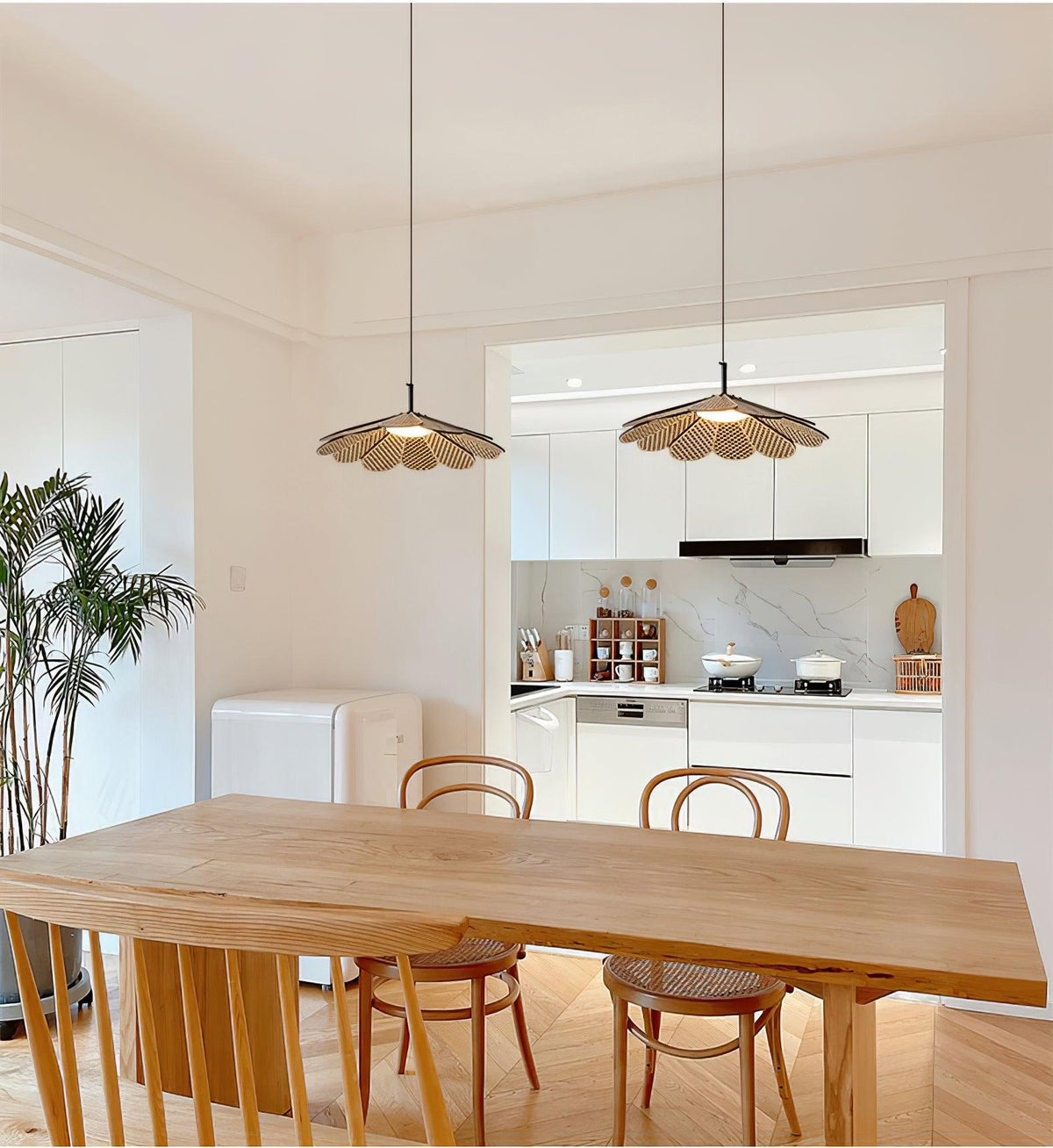 Zevarus Nordic Art Wabi-Sabi Wood Pendant Light