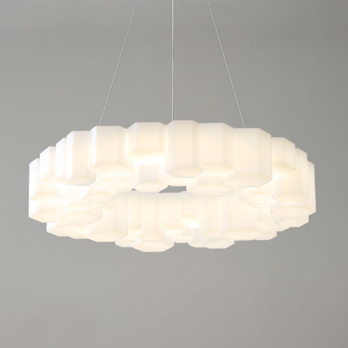 Lioreiel Chandelier Honeycomb Glossy White Polycarbonate