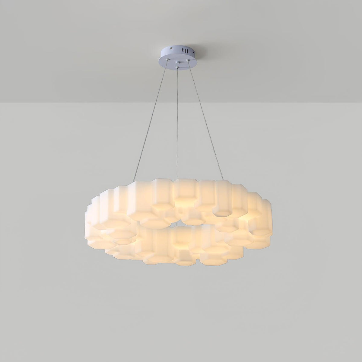 Lioreiel Chandelier Honeycomb Glossy White Polycarbonate