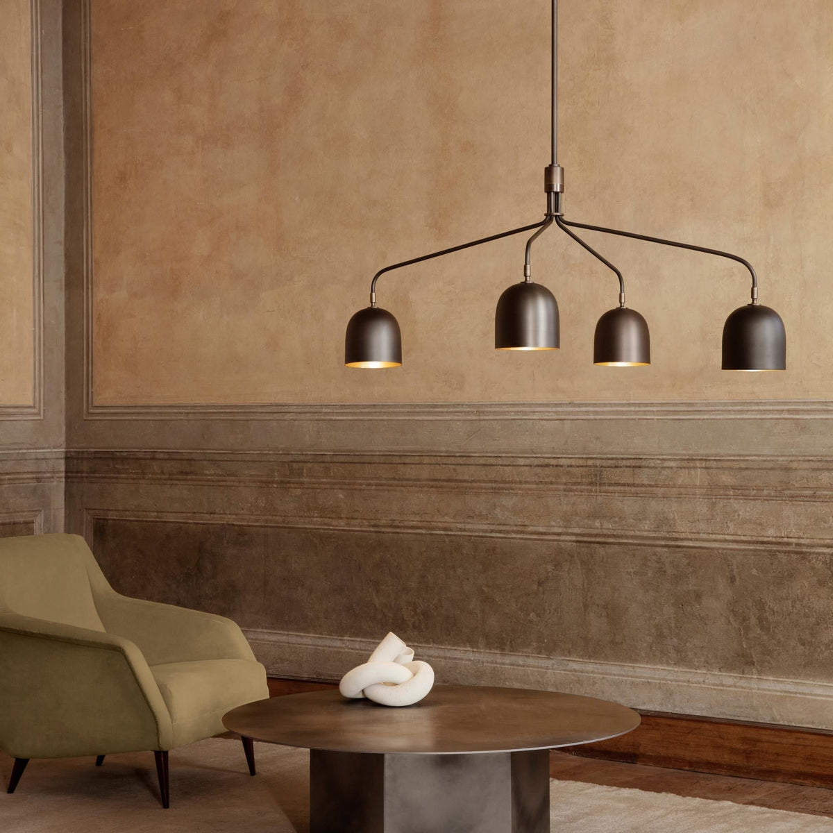 Casorira Chandelier Black Brass Industrial
