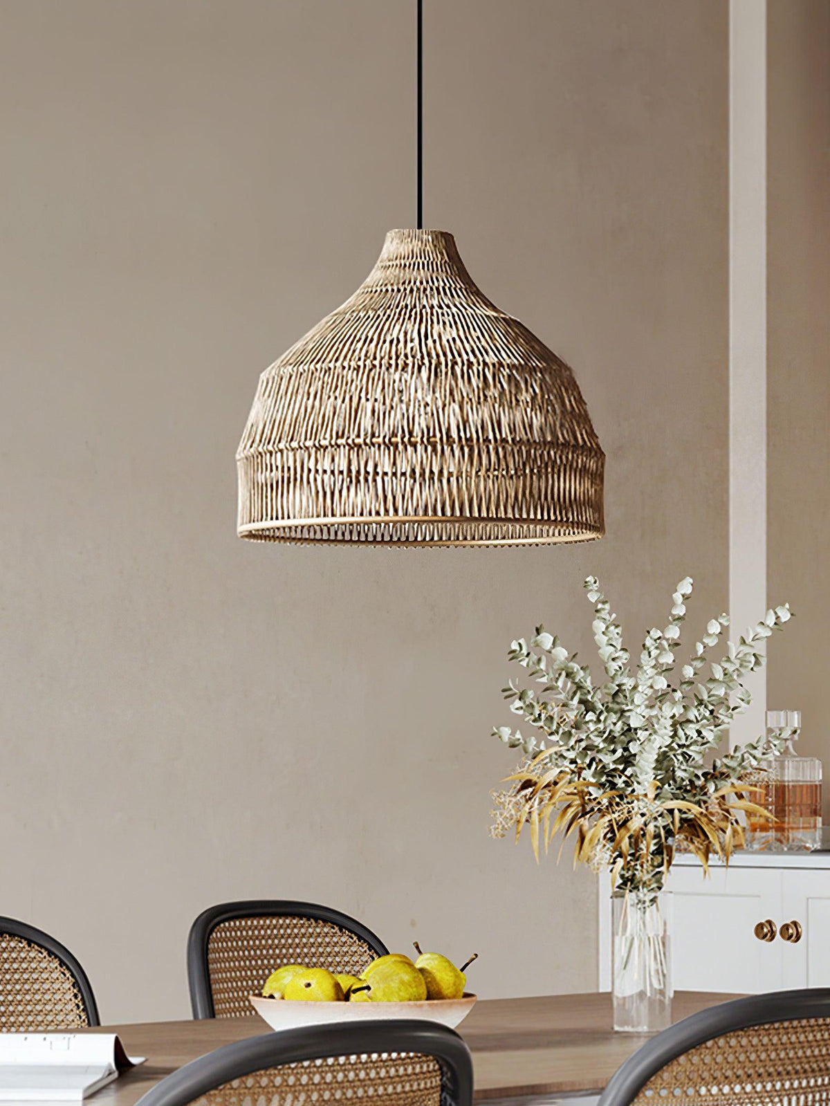 Wickora Vintage Wicker Pendant Lamp