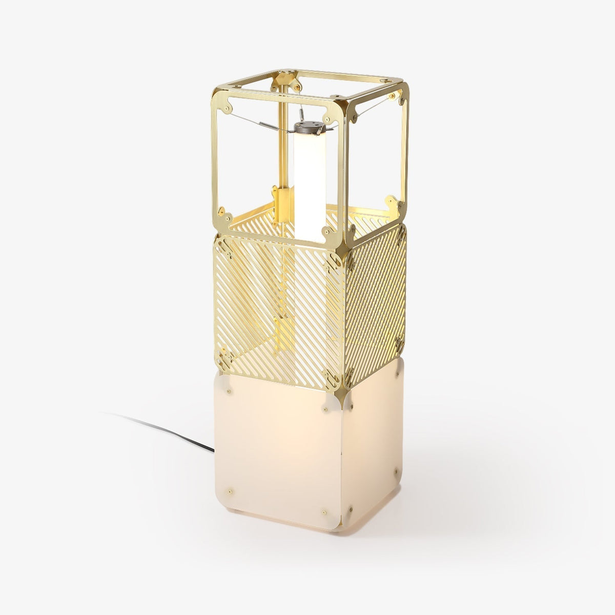 LuxeGrid Industrial Brass Floor Lamp