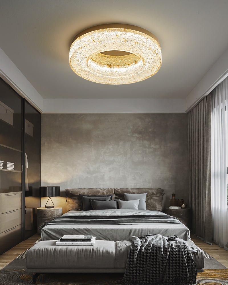 Dovira Ice Crack Circle Resin Ceiling Lamp