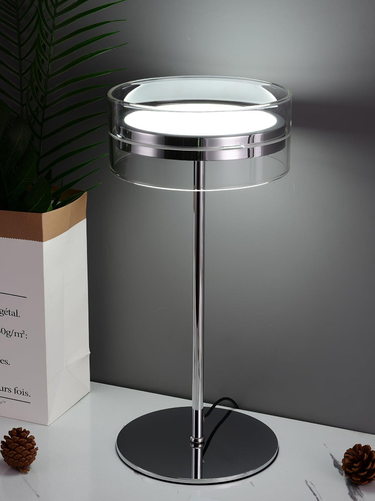 Lioreette Chrome & Glass Table Lamp
