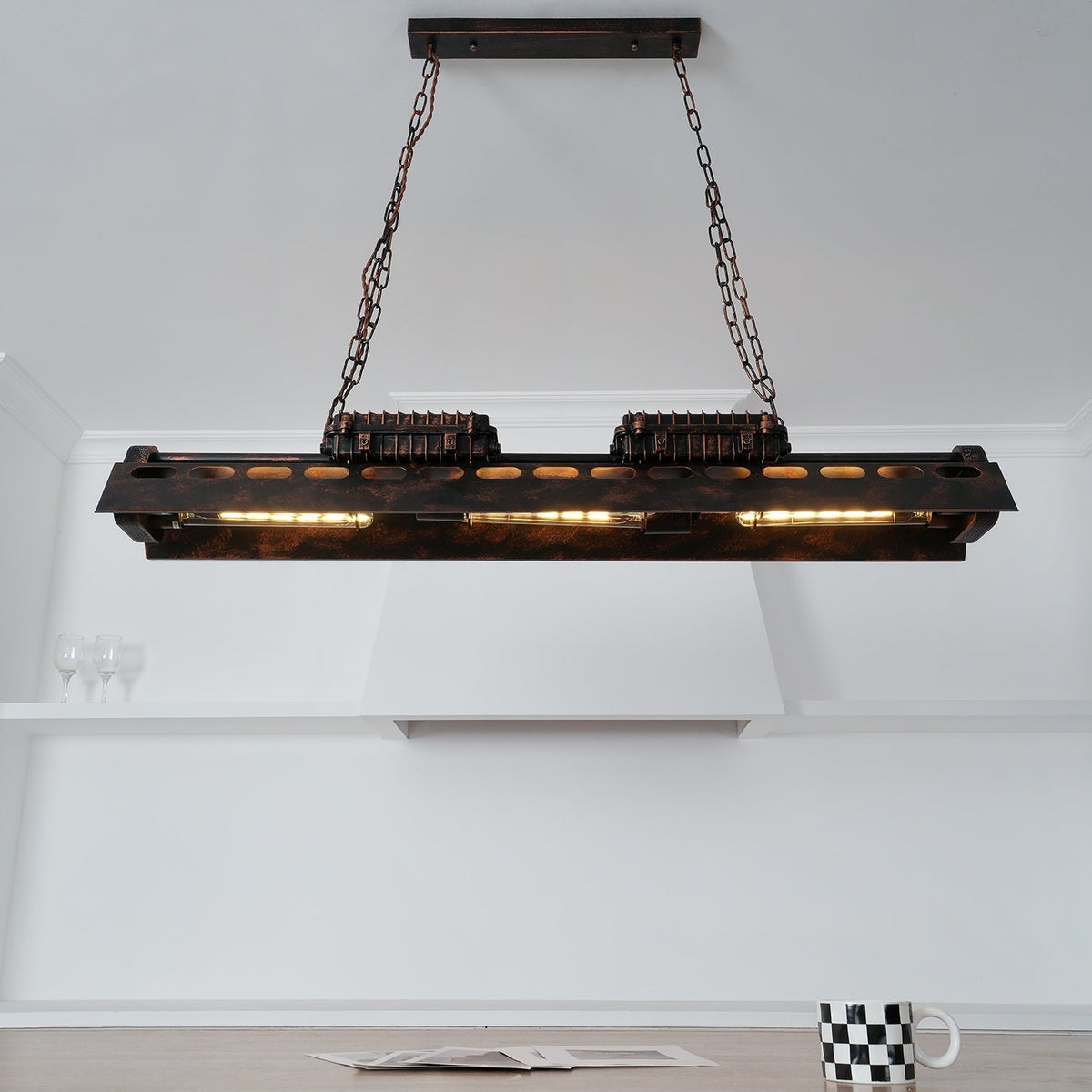 Epoch Industrial Steampunk Indoor Chandelier