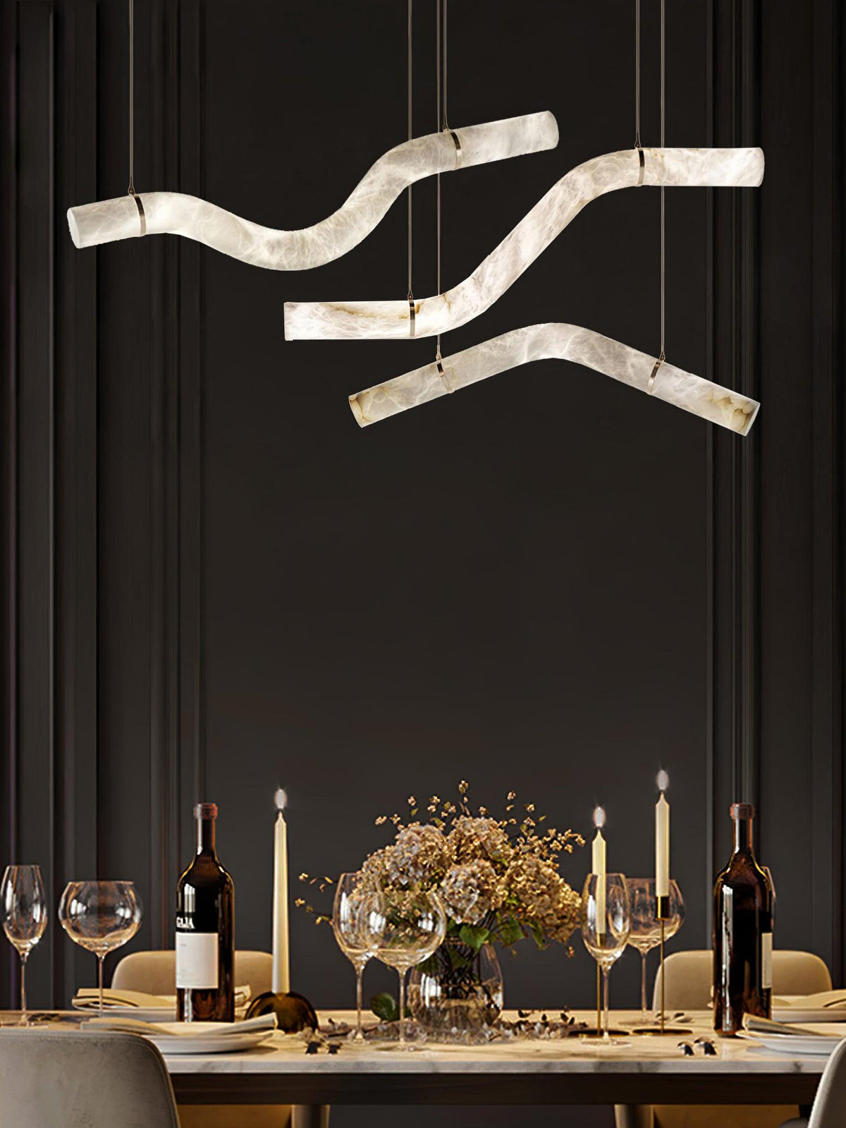 Mithos Curved Alabaster Pendant Light