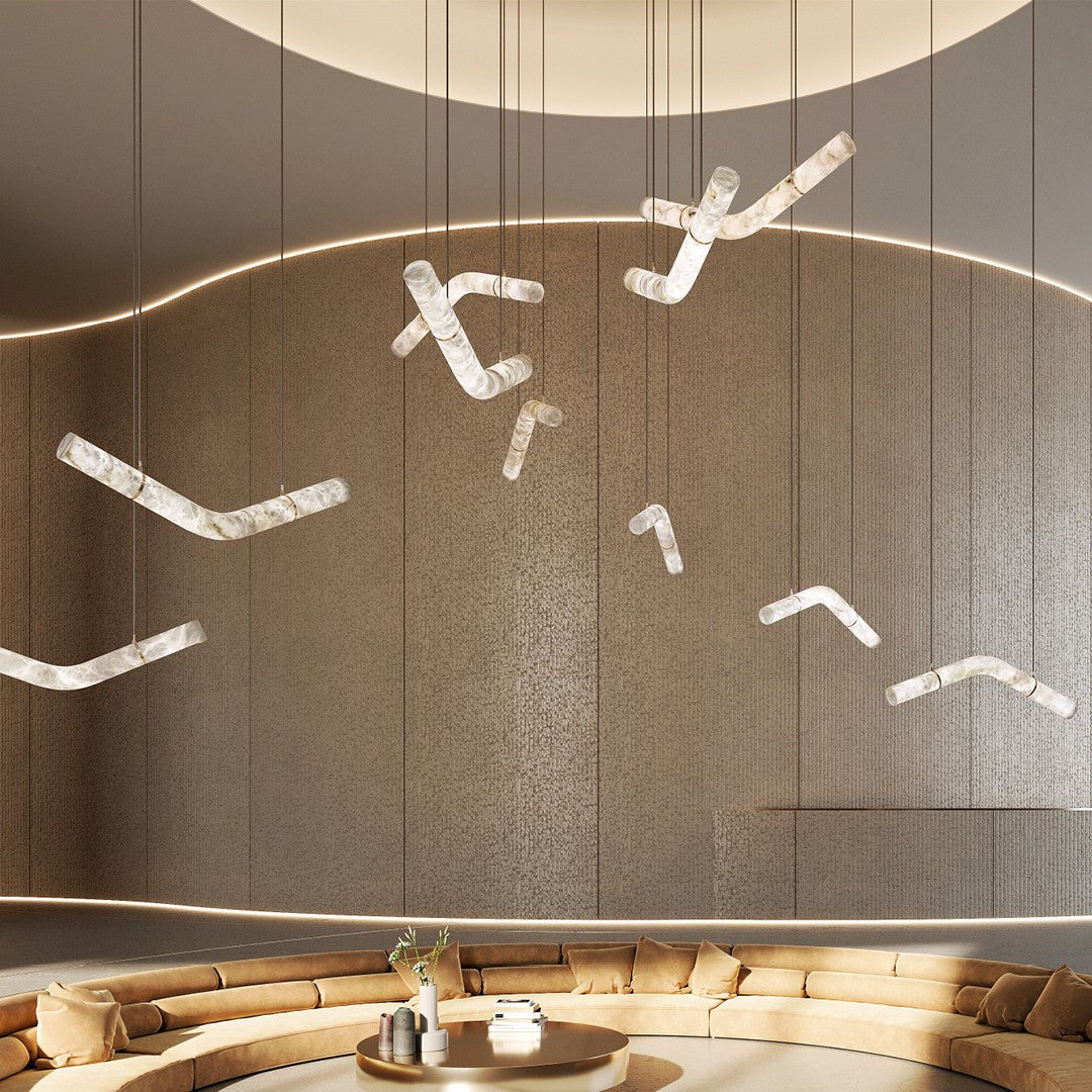 Mithos Curved Alabaster Pendant Light