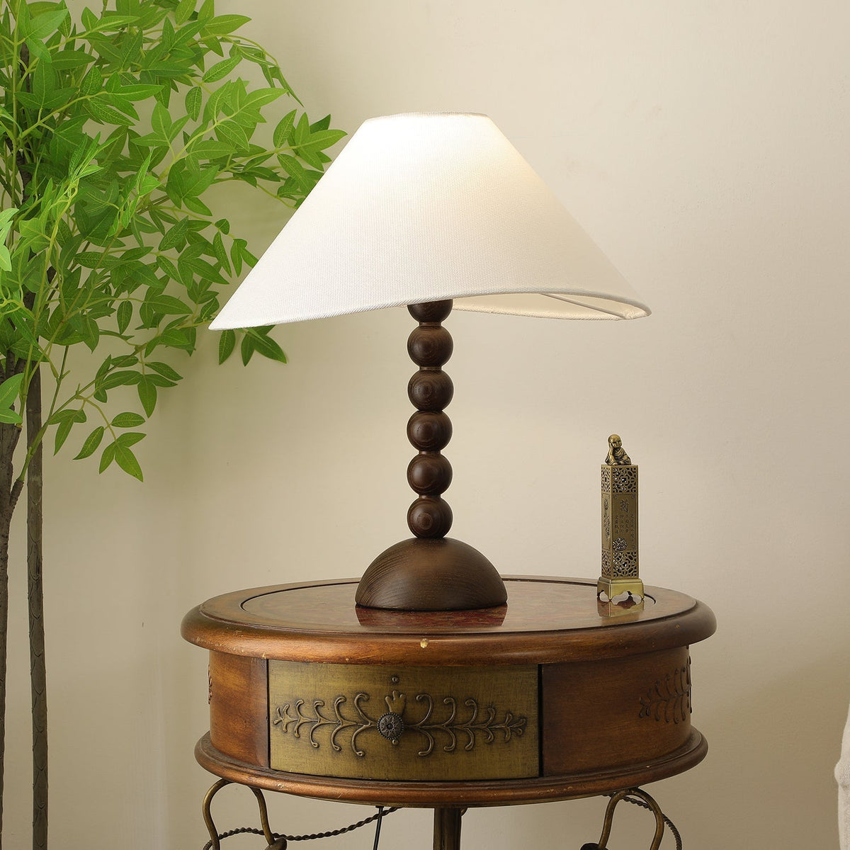 Lennox Wood & Fabric Elegant Table Lamp