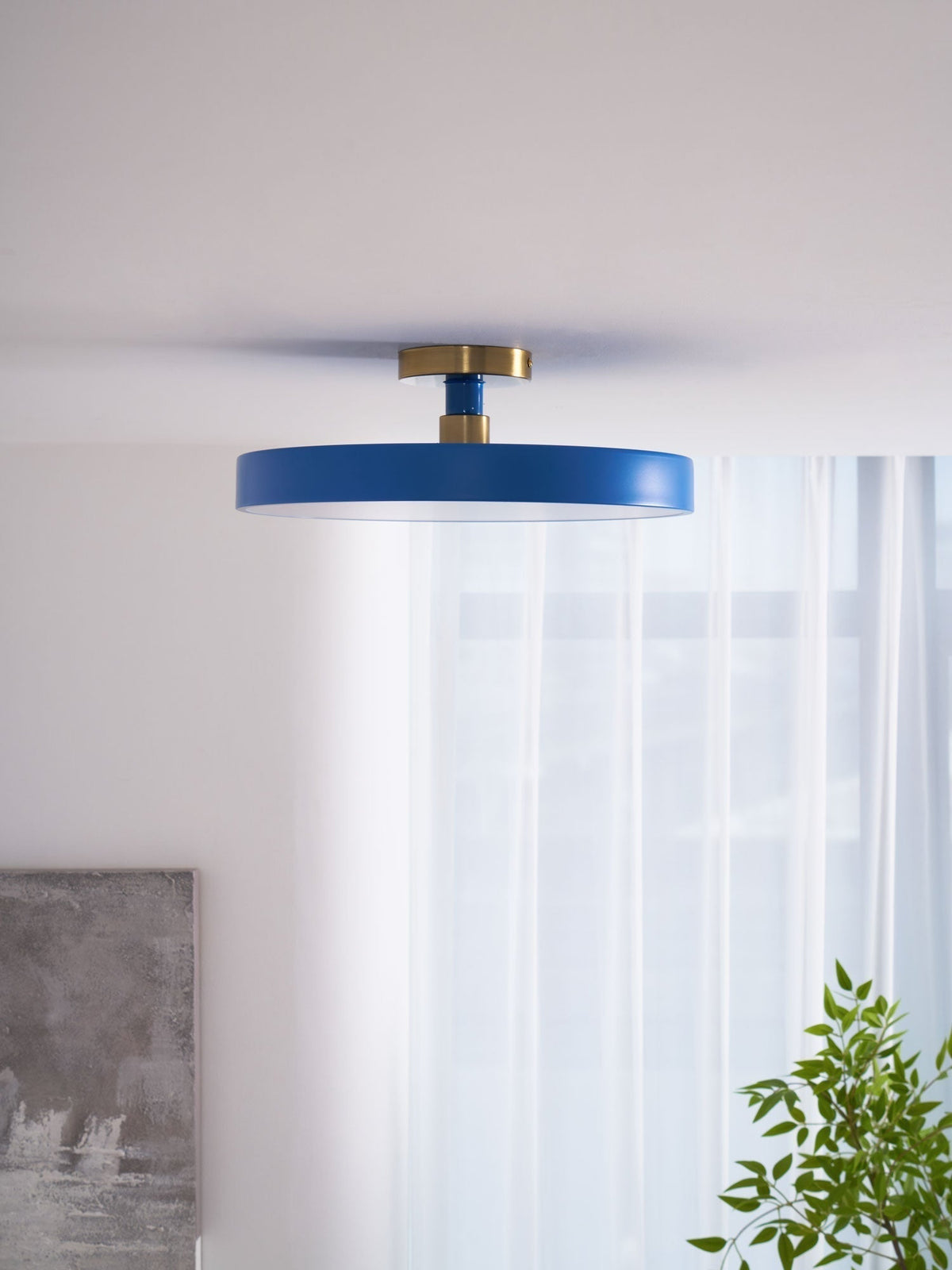 Nalia Ceiling Lamp Flush Mount Black and Gold Modern