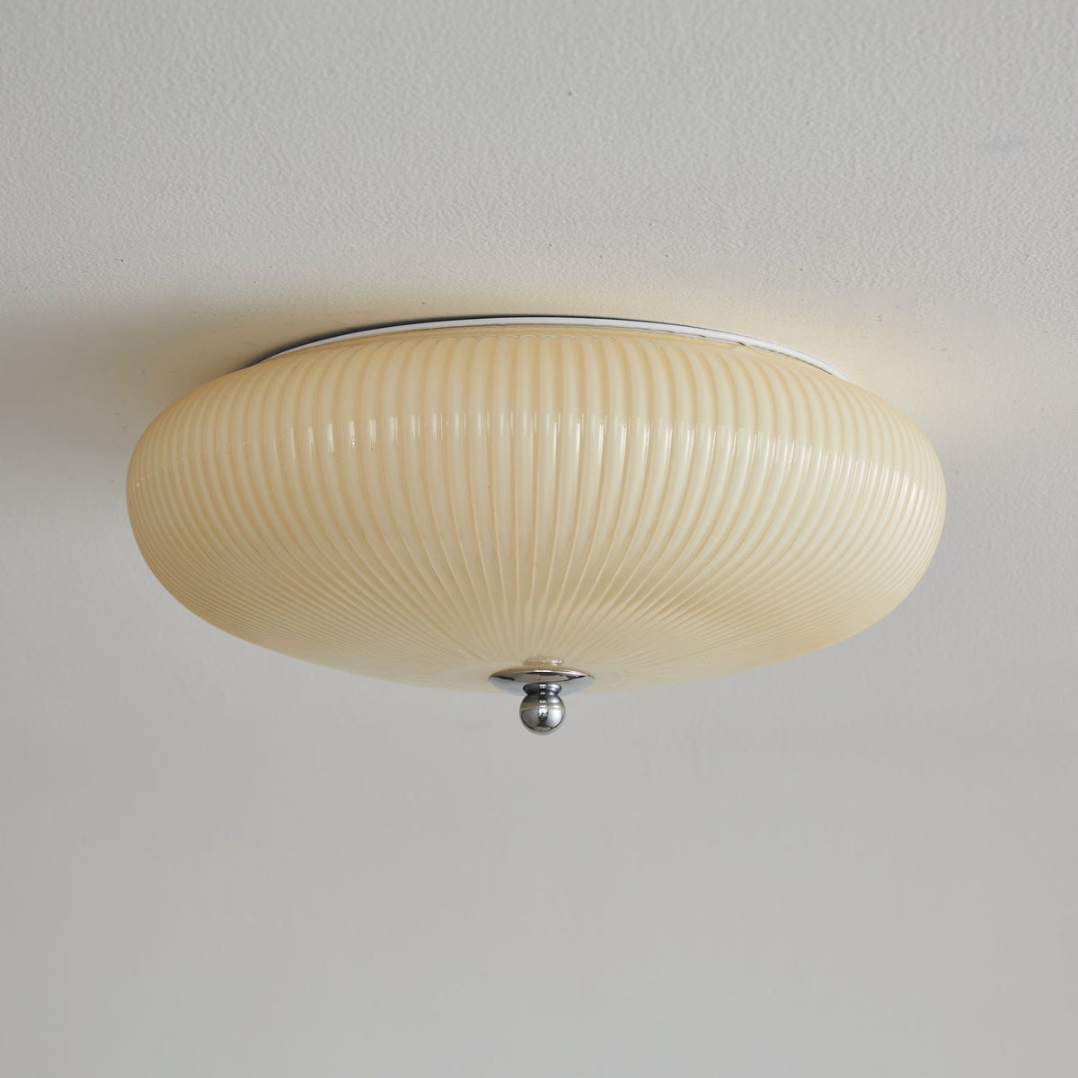 Velorena Nordic Art Ivory Ripple Glass Ceiling Light
