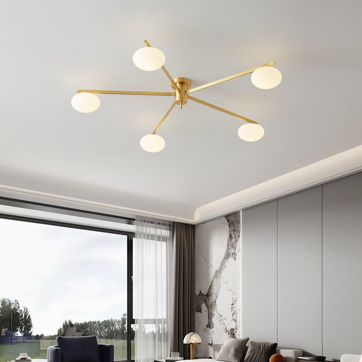 Nolan Modern Glass Black Ceiling Light