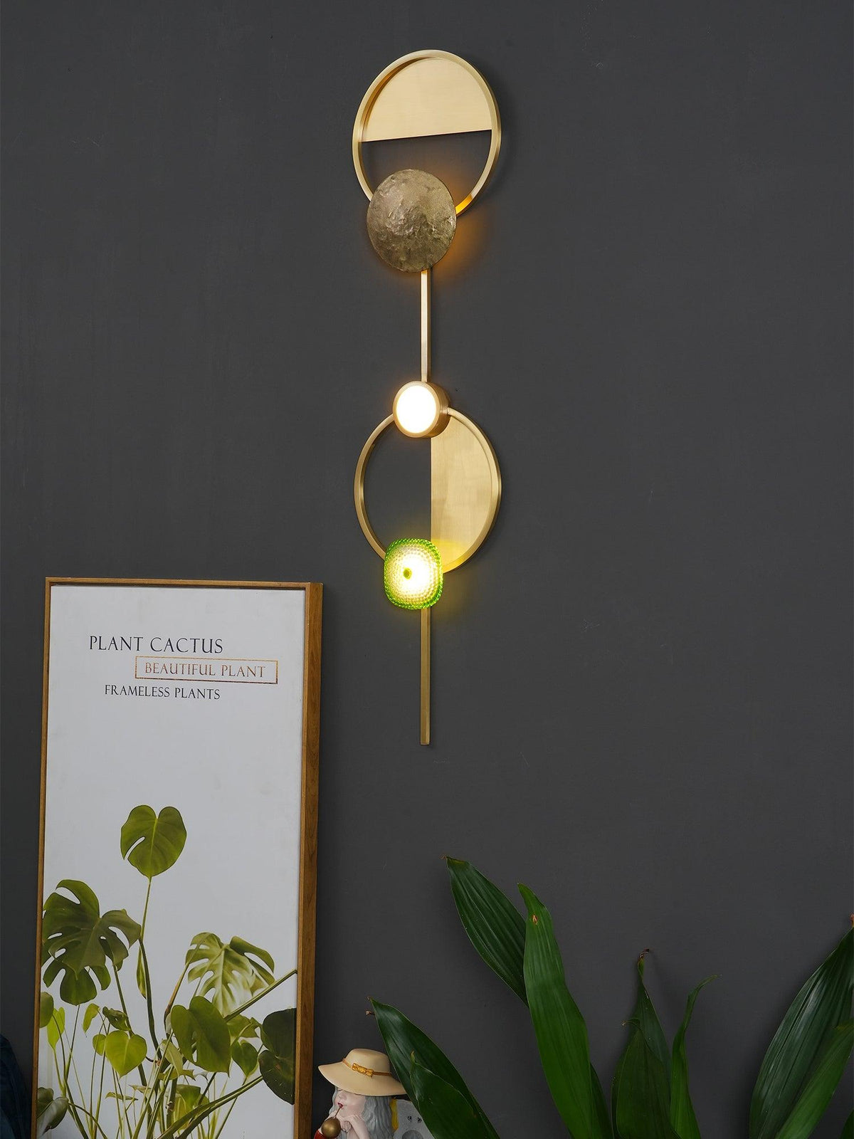Elynis Brass & Glass Modern Wall Lamp