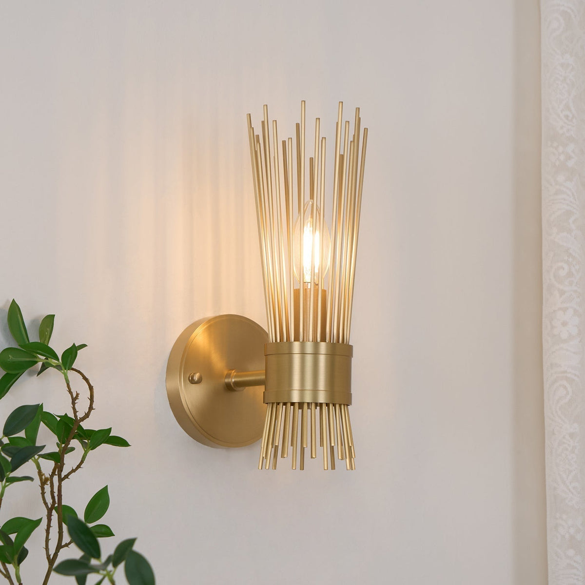 Thresher Postmodern Luxury Candle Brass Wall Light