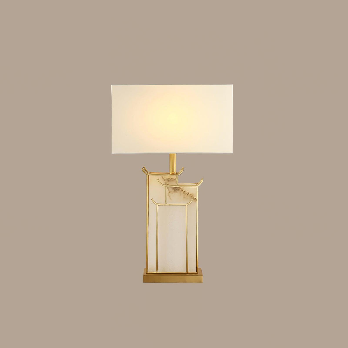 Nysilor Rectangular Glass Table Lamp