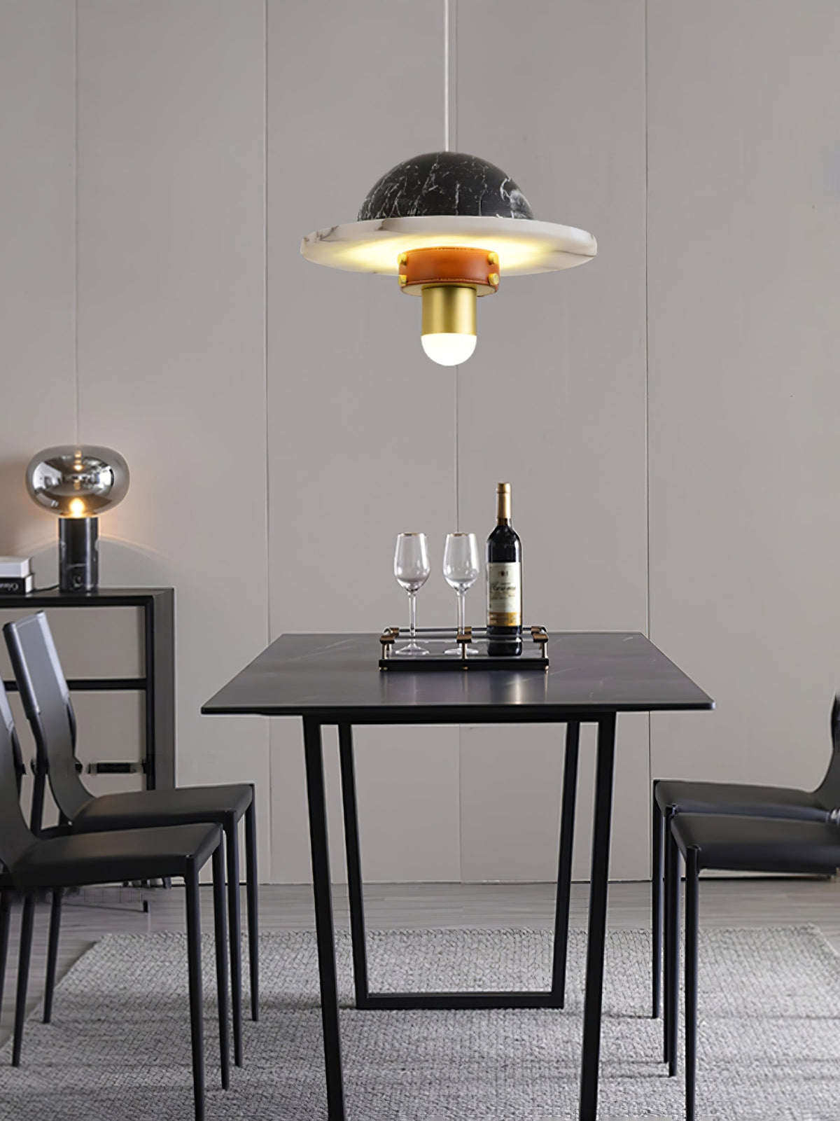 Jutta Pendant Lamp Marble Leather Fusion