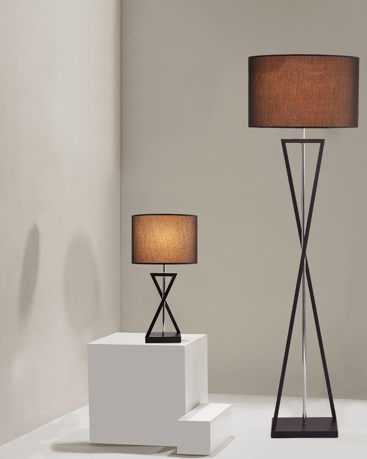 Xeno Black Fabric Modern Floor Lamp