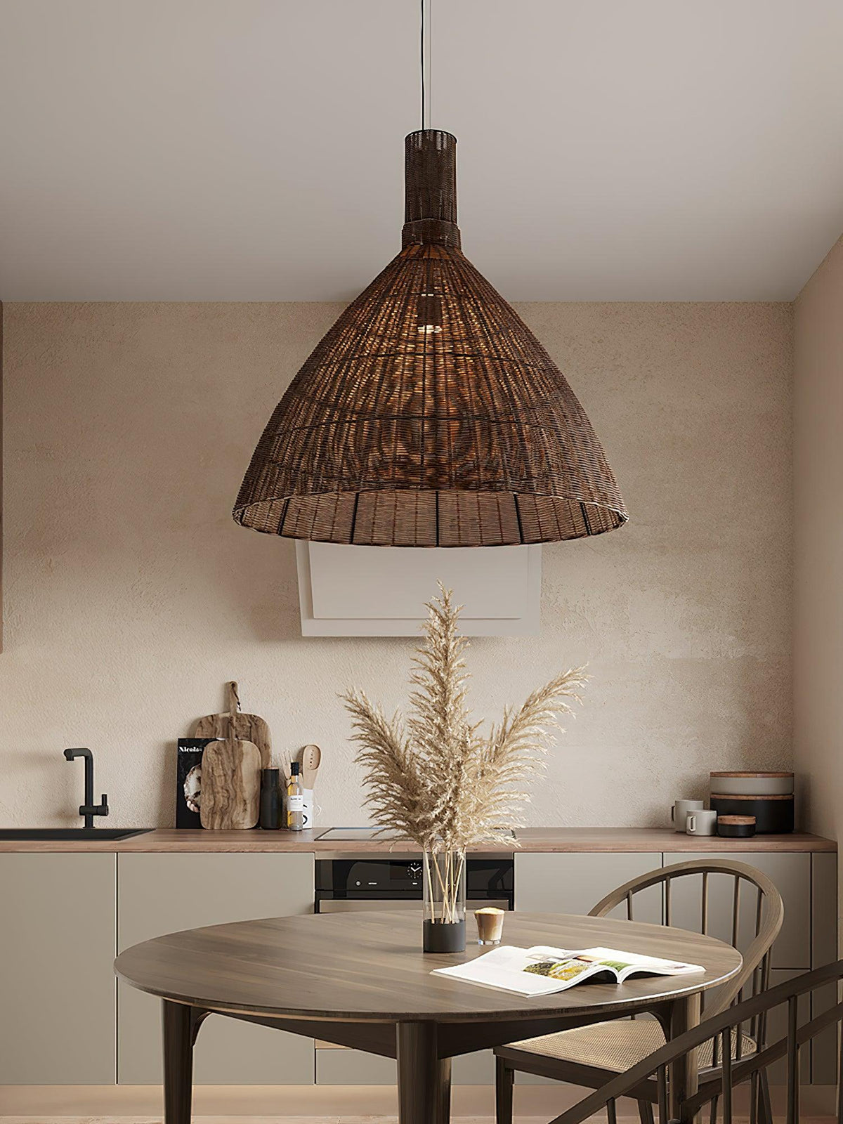 Dsplen Art Natural Rattan Pendant Light
