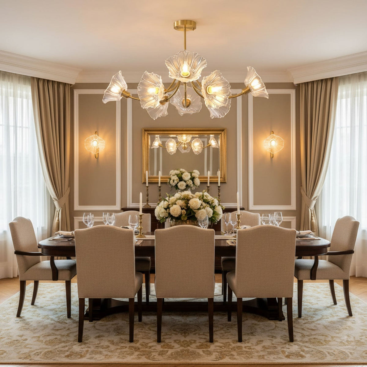 Filin Flower Glass Chandelier