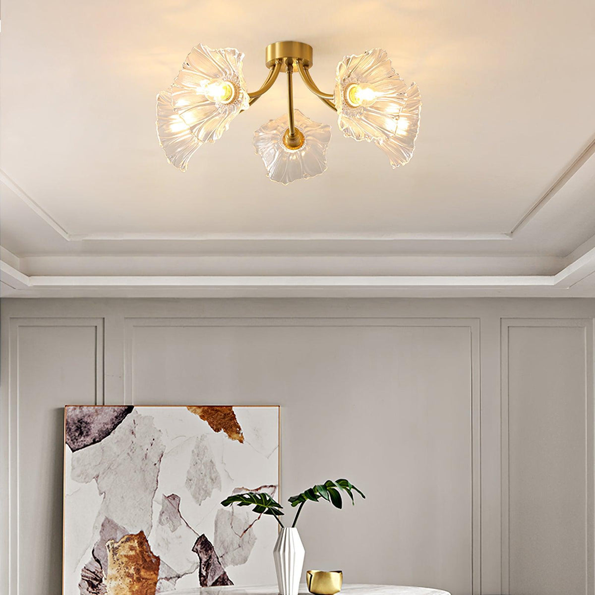 Celoreria Ceiling Lamp Flower Glass Petal Chic Elegant