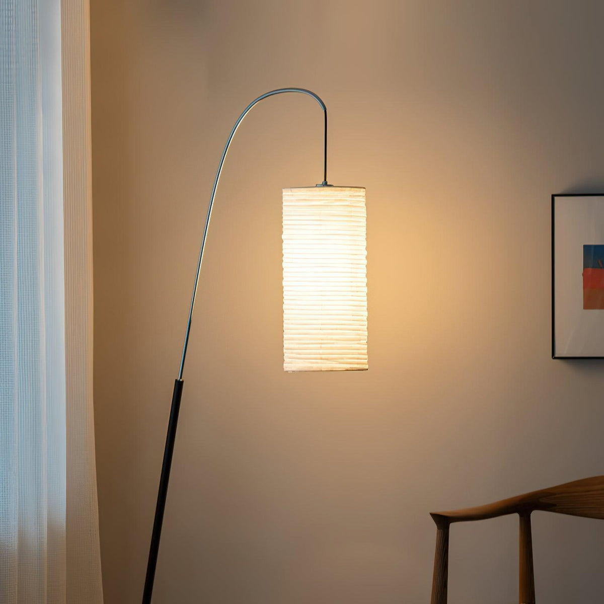 Polvin Contemporary Paper Floor Lamp