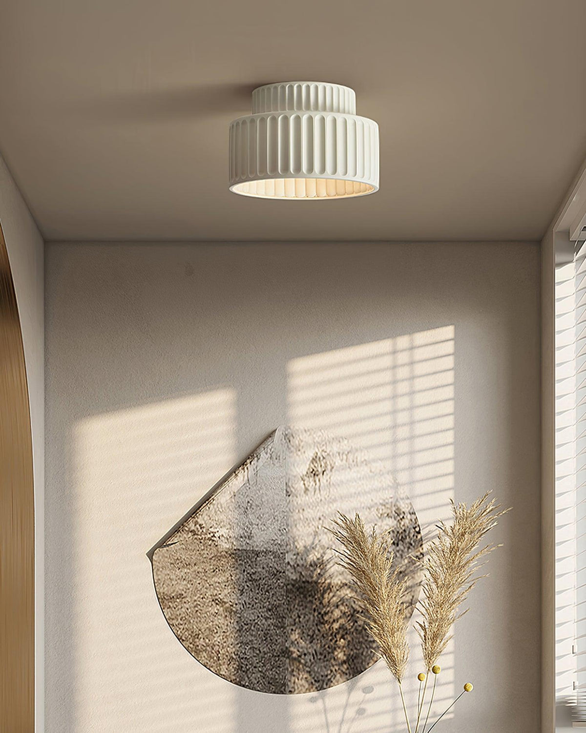 Lucaraine Ceiling Lamp with Pleated Acrylic Shade