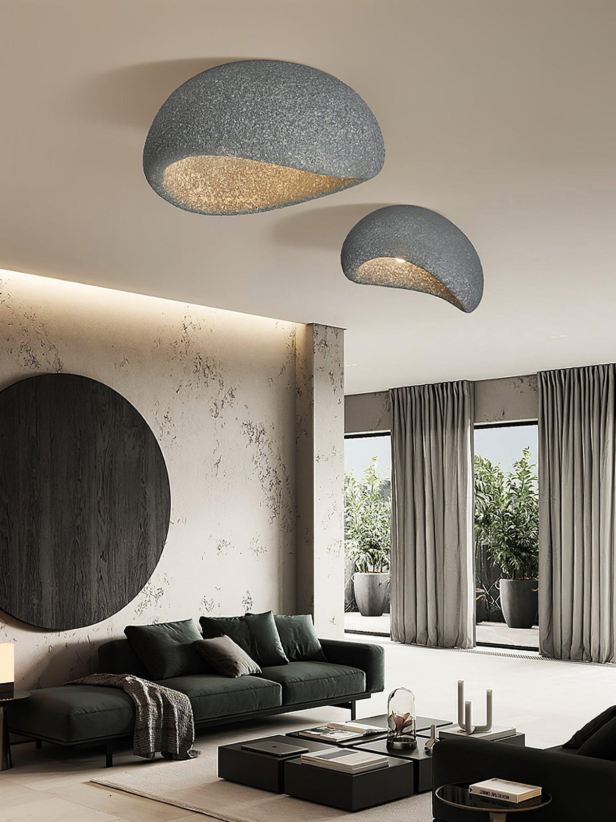 Arlena Ceiling Lamp with Japanese Wabi-Sabi Moon