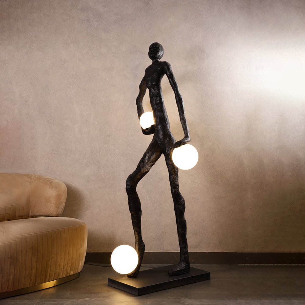 Kaelthos Textured Black Floor Lamp