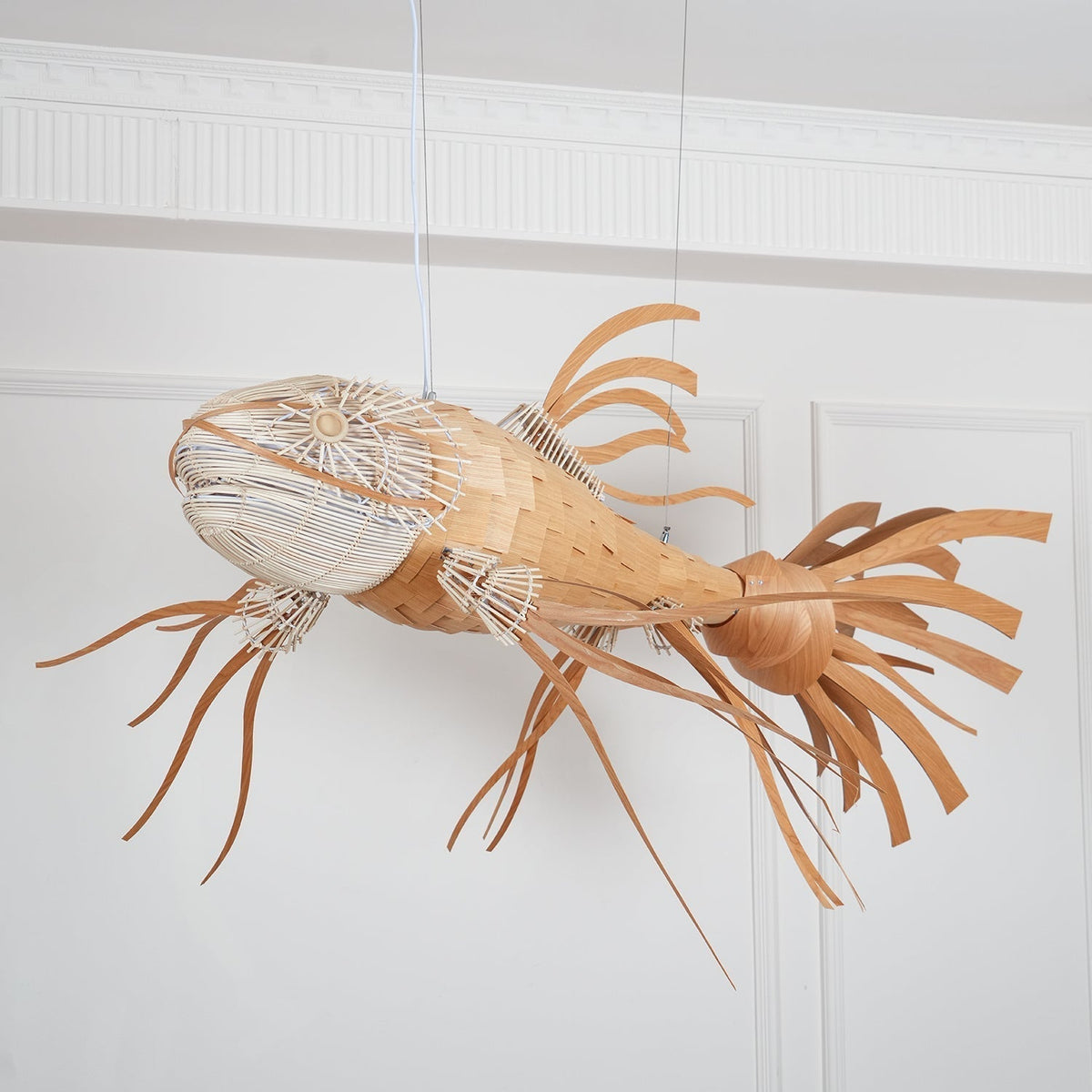KOI Chandelier Wooden Fish Handmade