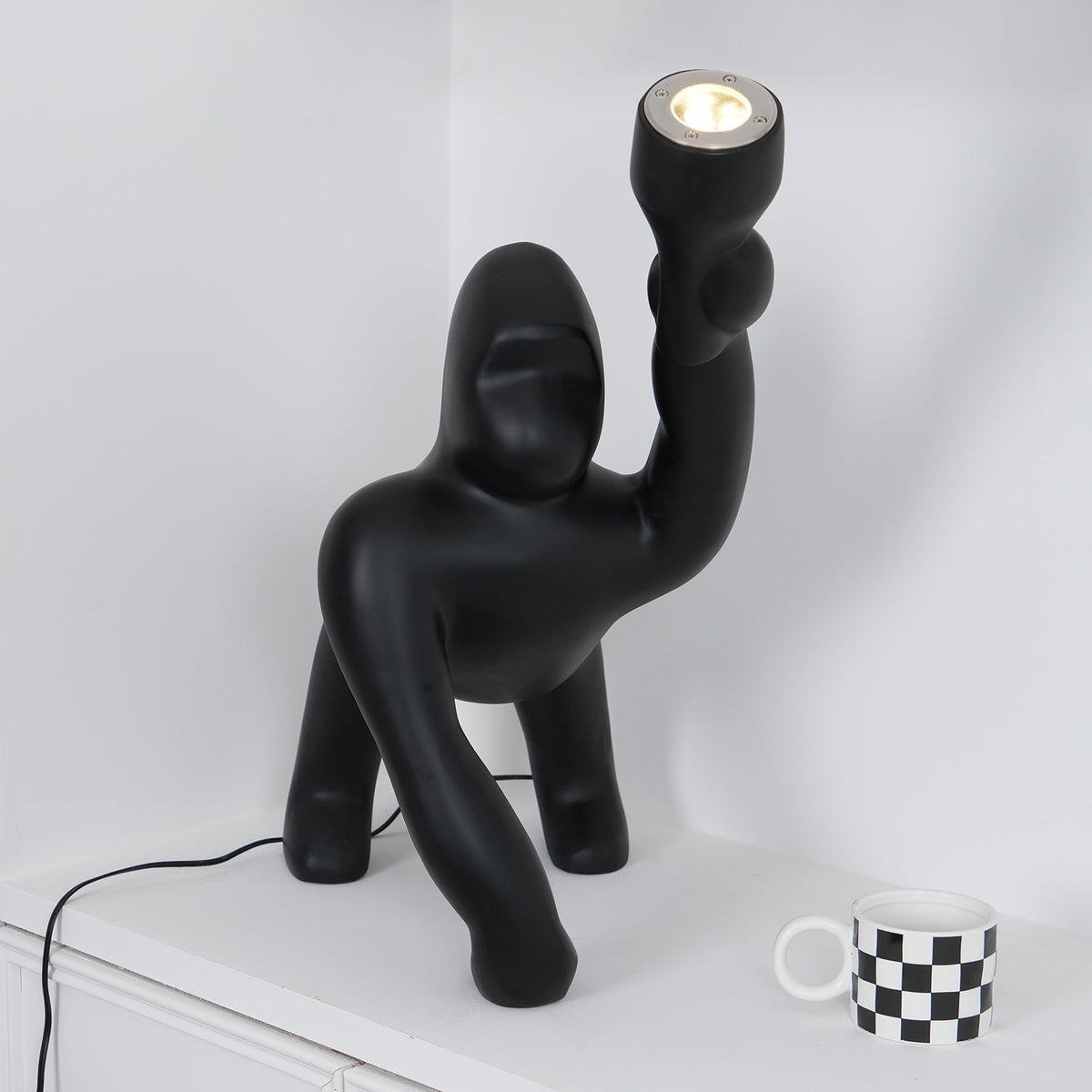 Zasolil Artistic Resin Gorilla Floor Lamp