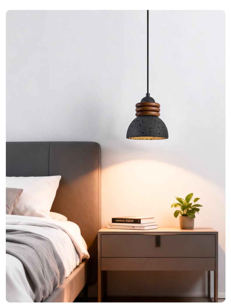 Riso Ring Black Travertine Pendant Lamp