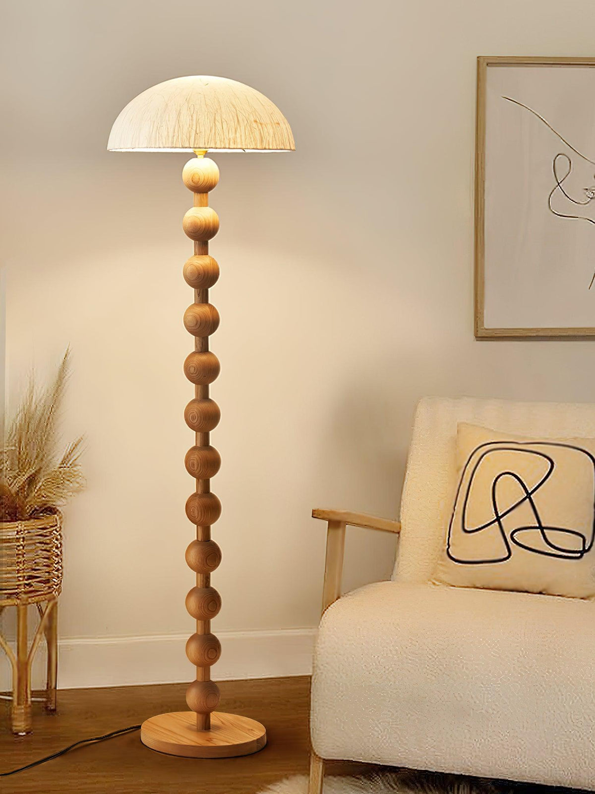 Lyliril Retro Wood Floor Lamp