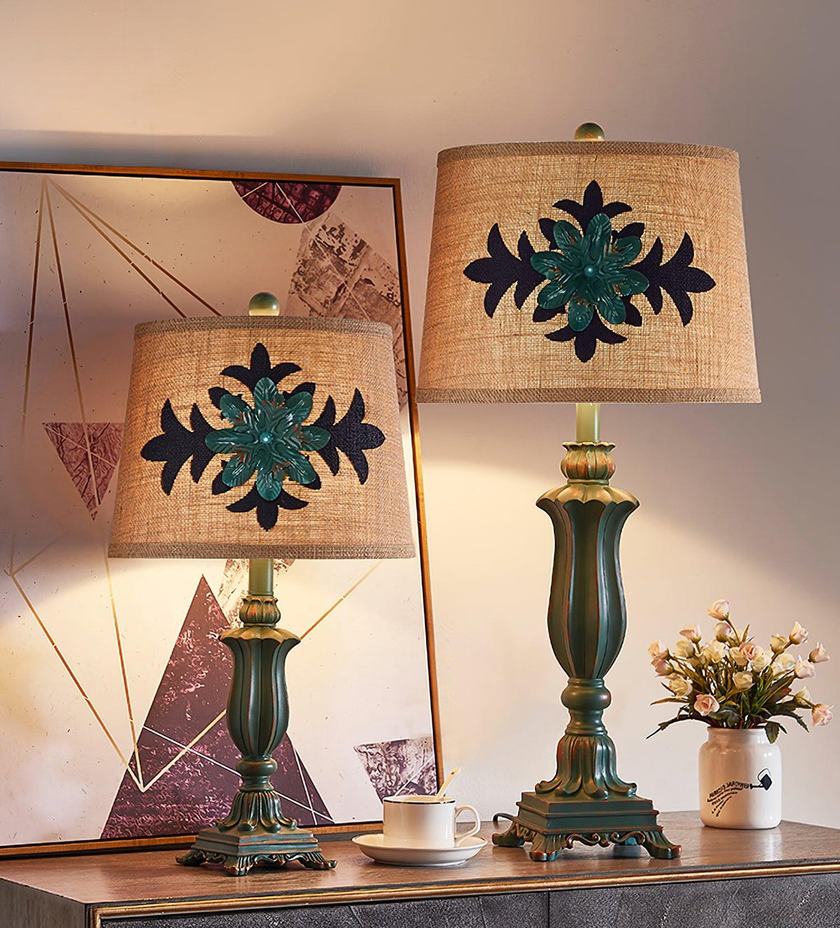 Xild Resin Fabric Table Lamp