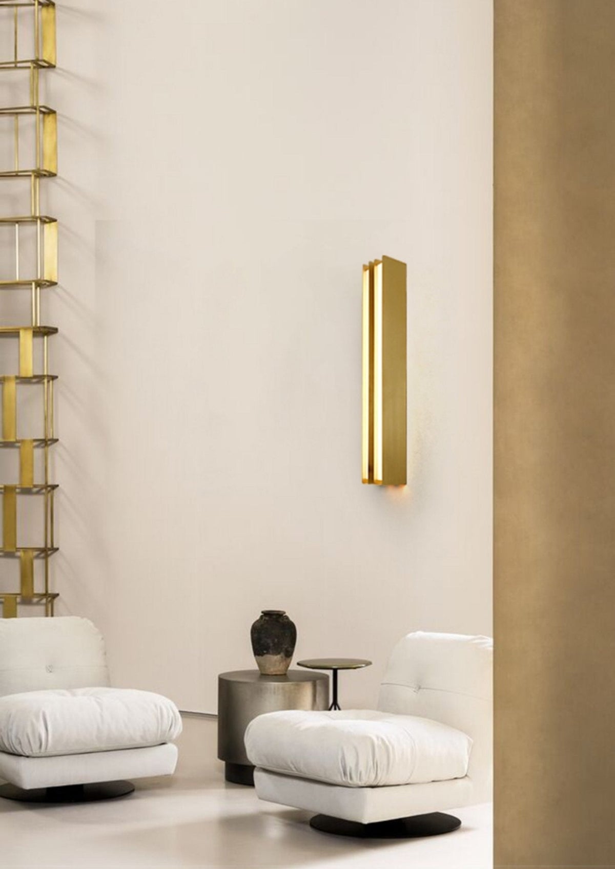 Vincent Minimalist Brass Layered Blade Sconce