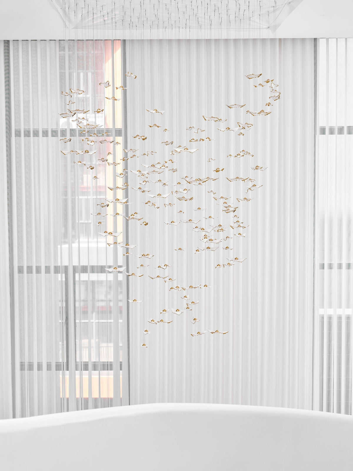 Fiva Leaf Twisted Sculptural Chandelier