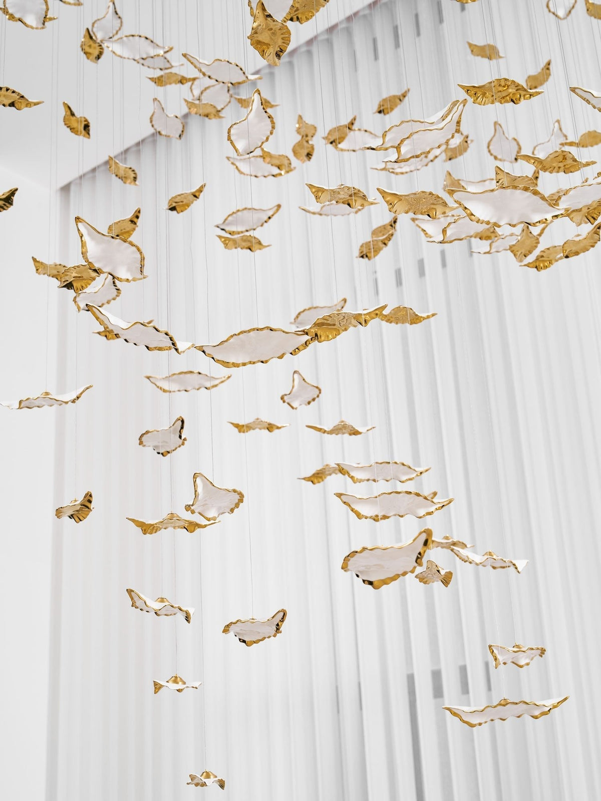 Fiva Leaf Twisted Sculptural Chandelier