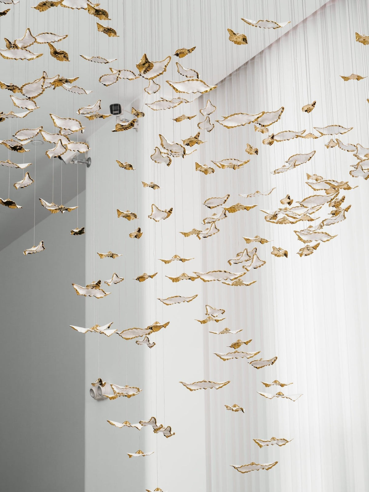 Fiva Leaf Twisted Sculptural Chandelier