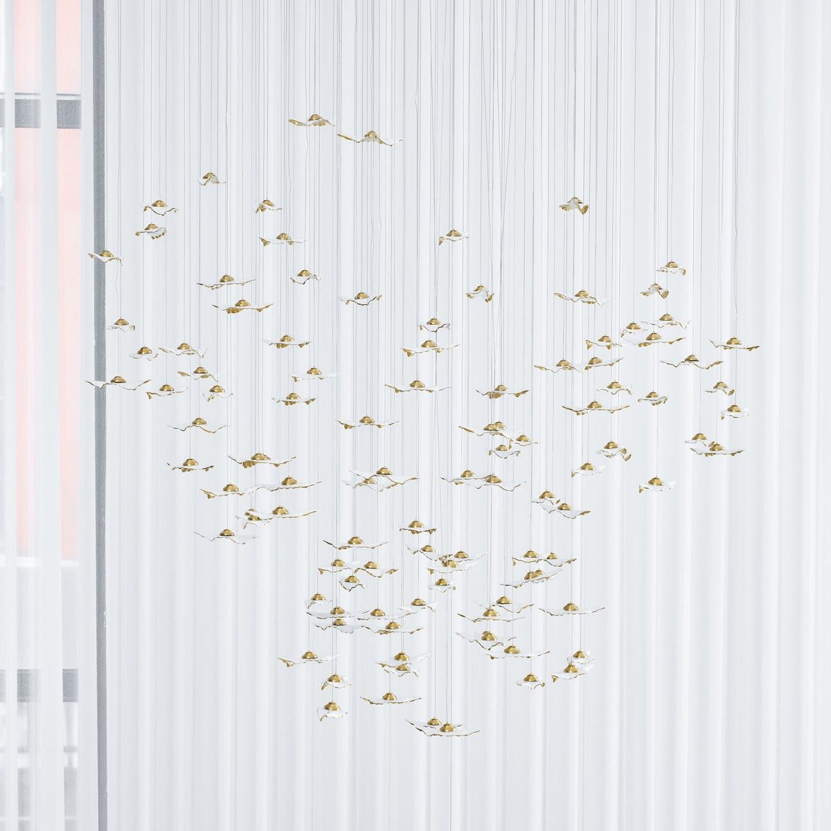 Fiva Leaf Twisted Sculptural Chandelier