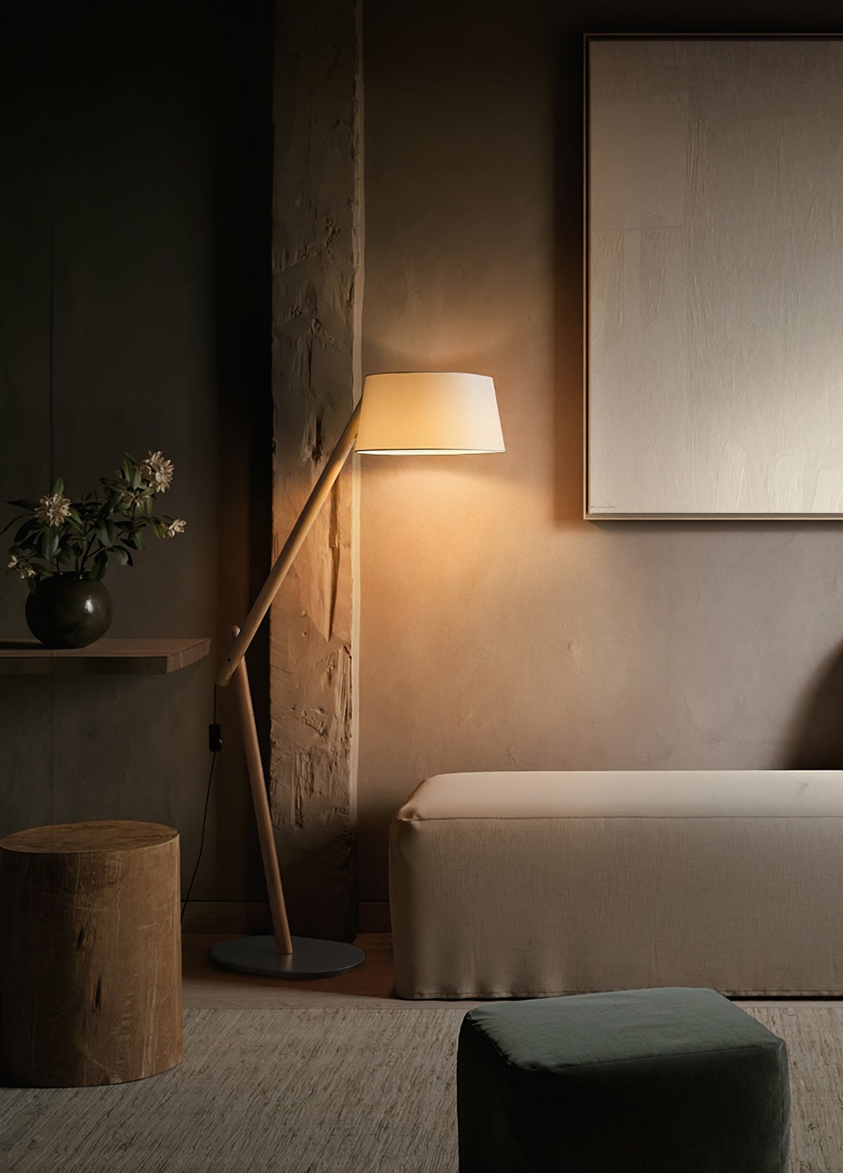 Cethar Scandinavian Fabric Floor Lamp