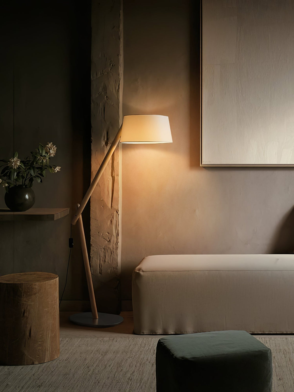 Cethar Scandinavian Fabric Floor Lamp