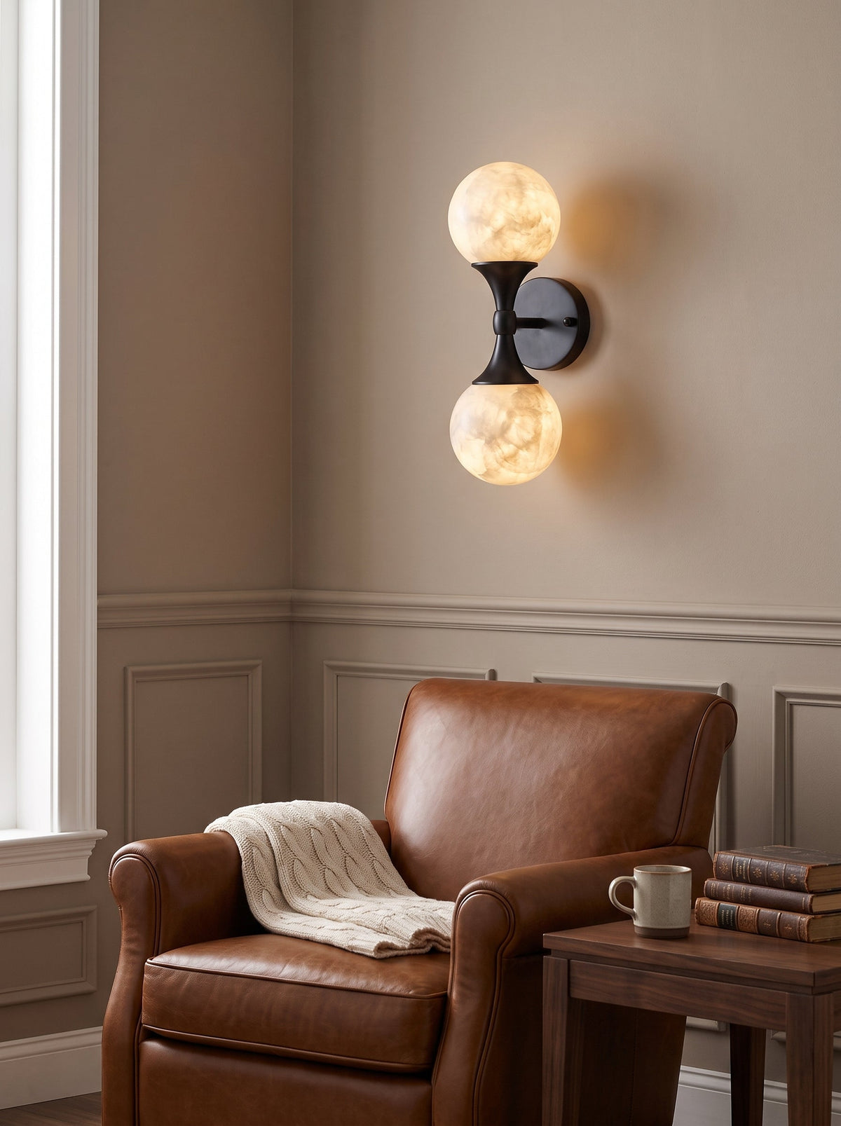 Ulverford Dual Alabaster Wall Sconce