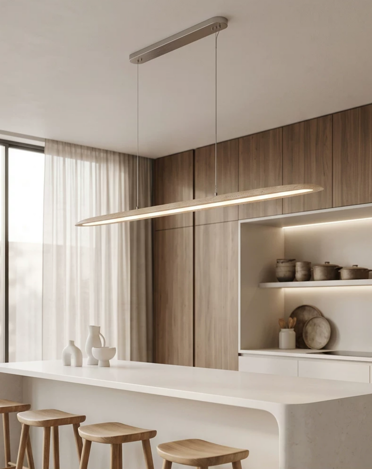 Keldenmere Travertine Linear Pendant Lamp