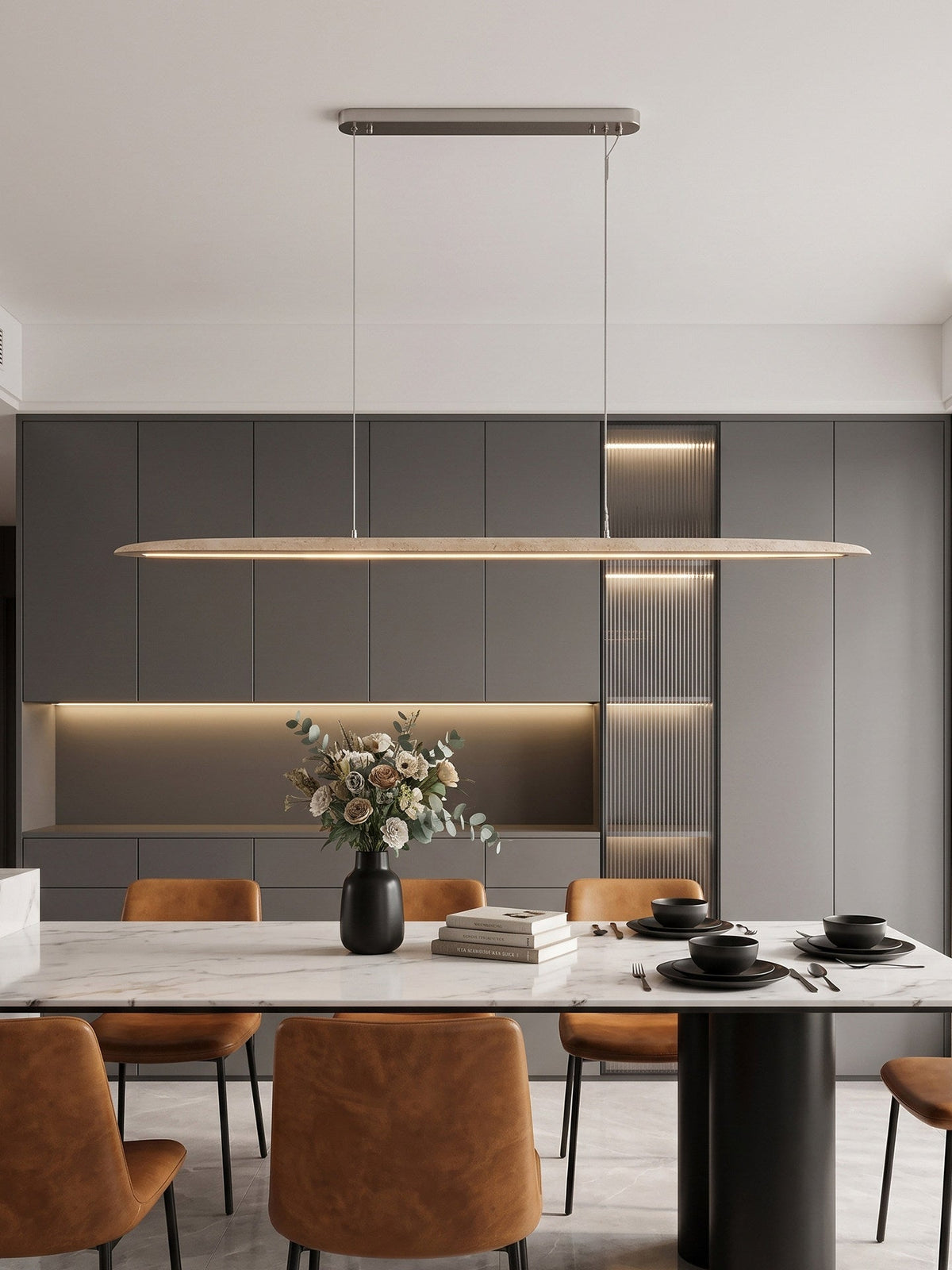 Keldenmere Travertine Linear Pendant Lamp