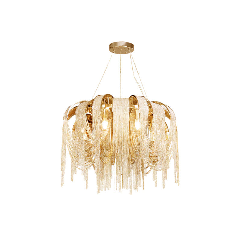 Tarien Chandelier Layered Chain Nickel Luxury