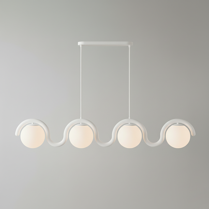 Alden Modern Metal Glass Linear Chandelier